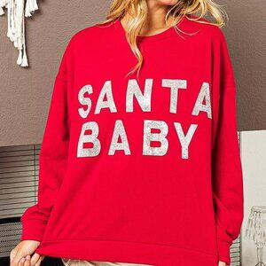 BiBi Santa Baby Lettering Christmas Sweatshirt